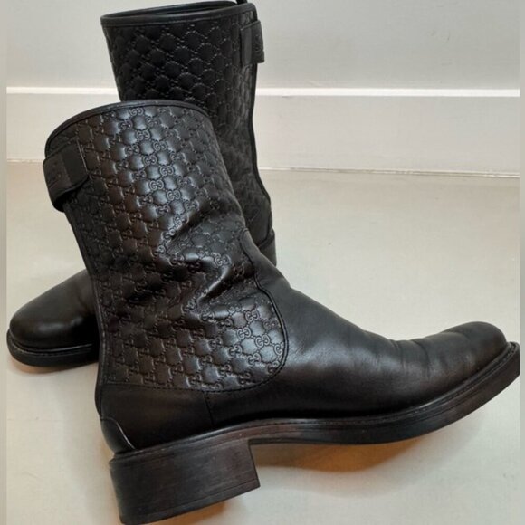 Authentic Gucci Leather Chelsea Boots | Size 7.5 | Logo Embossed - Picture 16 of 16